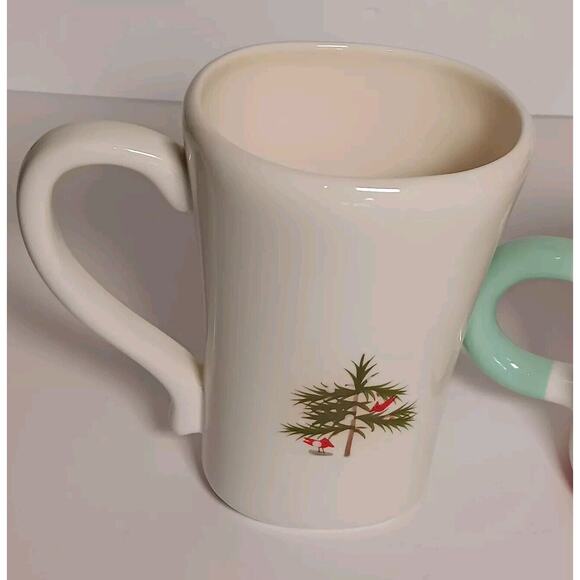 2 Hallmark Christmas Mugs Santa Reindeer Watching Tea Coffee Cup 16 oz - Picture 12 of 16